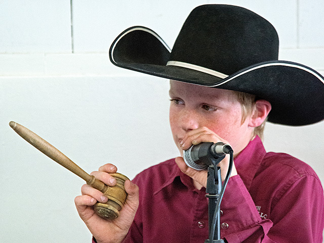 Cash Owens has been interested in auctioneering since he was 8 years old. After attending the World Wide College of Auctioneering he works sales at the family&#039;s Blue Earth Stockyards in Minnesota. (Progressive Farmer photo by Tom Dodge)